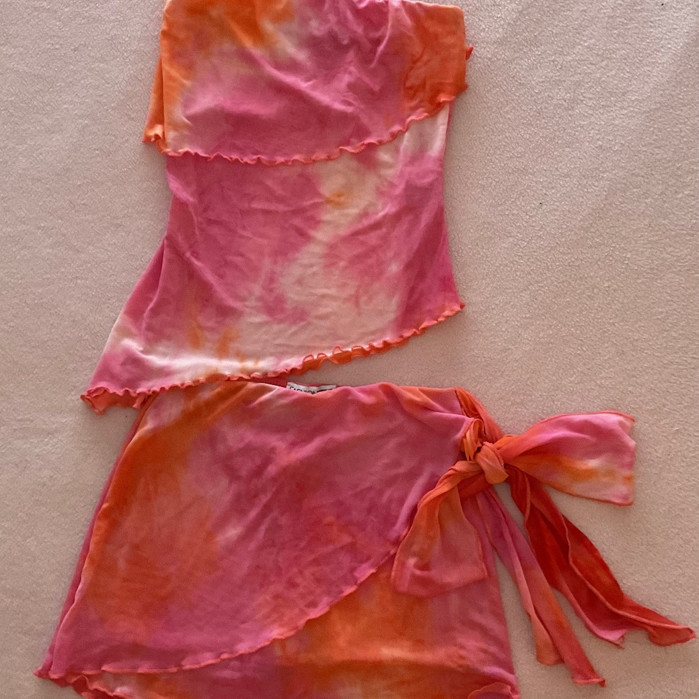 Vibrant Pink and Orange Women's Skirt